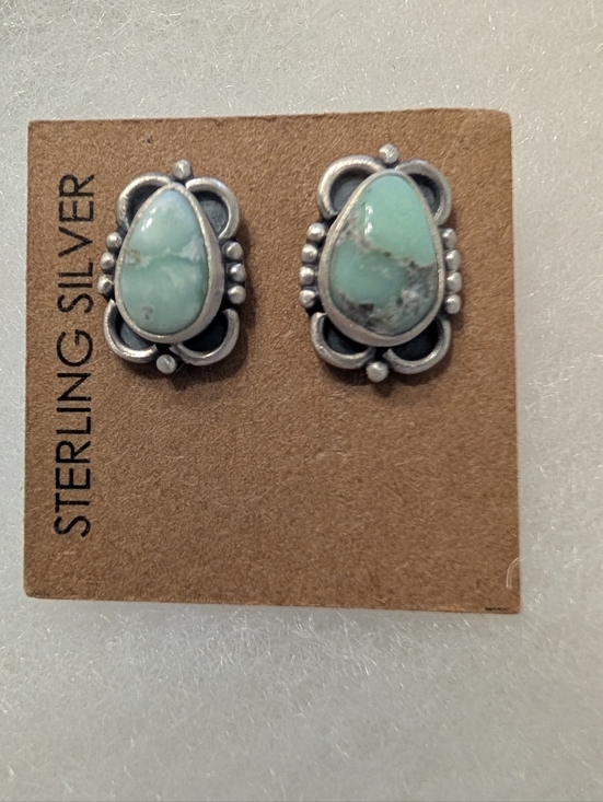 Jewelry - Paloma Variscite 925 Sterling Silver Postback Earrings